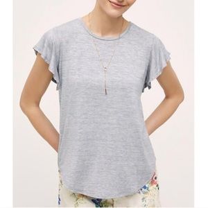 Anthropologie short flutter sleeve t shirt